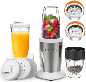 KOIOS PRO 850W Personal Blender 11 Pieces Set Blender for Kitchen Baby Food 2x17 Oz + 10 Oz Large & Small To-Go Cups;  2 Spout Drinking Lids;  Portabl