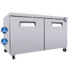 Orikool 60 IN Commercial Refrigerators, Undercounter Refrigerators 18.5 Cu.Ft with Smooth Casters, 2 Doors, ETL Listed for Restaurants, Cafes, Bars An