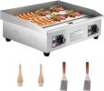 26" Commercial Electric Fry Pan 3200W 50¬∞C - 300¬∞C Stainless Steel Level Top Grill with Drip Hole