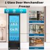 ORIKOOL Glass Door Merchandiser Freezer 19.2 Cu.ft Swing Door Commercial Reach-In Display Freezers Upright Freeze Storage