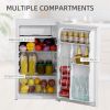 3.2 Cu.Ft Mini Fridge with Freezer, Single Door Compact Refrigerator with Adjustable Thermostat, Shelf and Reversible Door for Bedroom, Dorm, Home Off