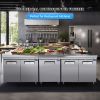 ORIKOOL 48" Commercial Under Counter Freezer 2 Door 14.1 Cu.ft Undercounter Work Top Freezers ETL Approved