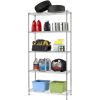 5 Shelf Wire Shelving Unit Garage NSF Metal Shelf Organizer Large Storage Shelves Heavy Duty Height Adjustable Utility Commercial Grade Steel Layer Sh