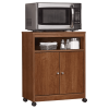 Two Door One Drawer Four Wheel Microwave Cart