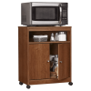 Two Door One Drawer Four Wheel Microwave Cart